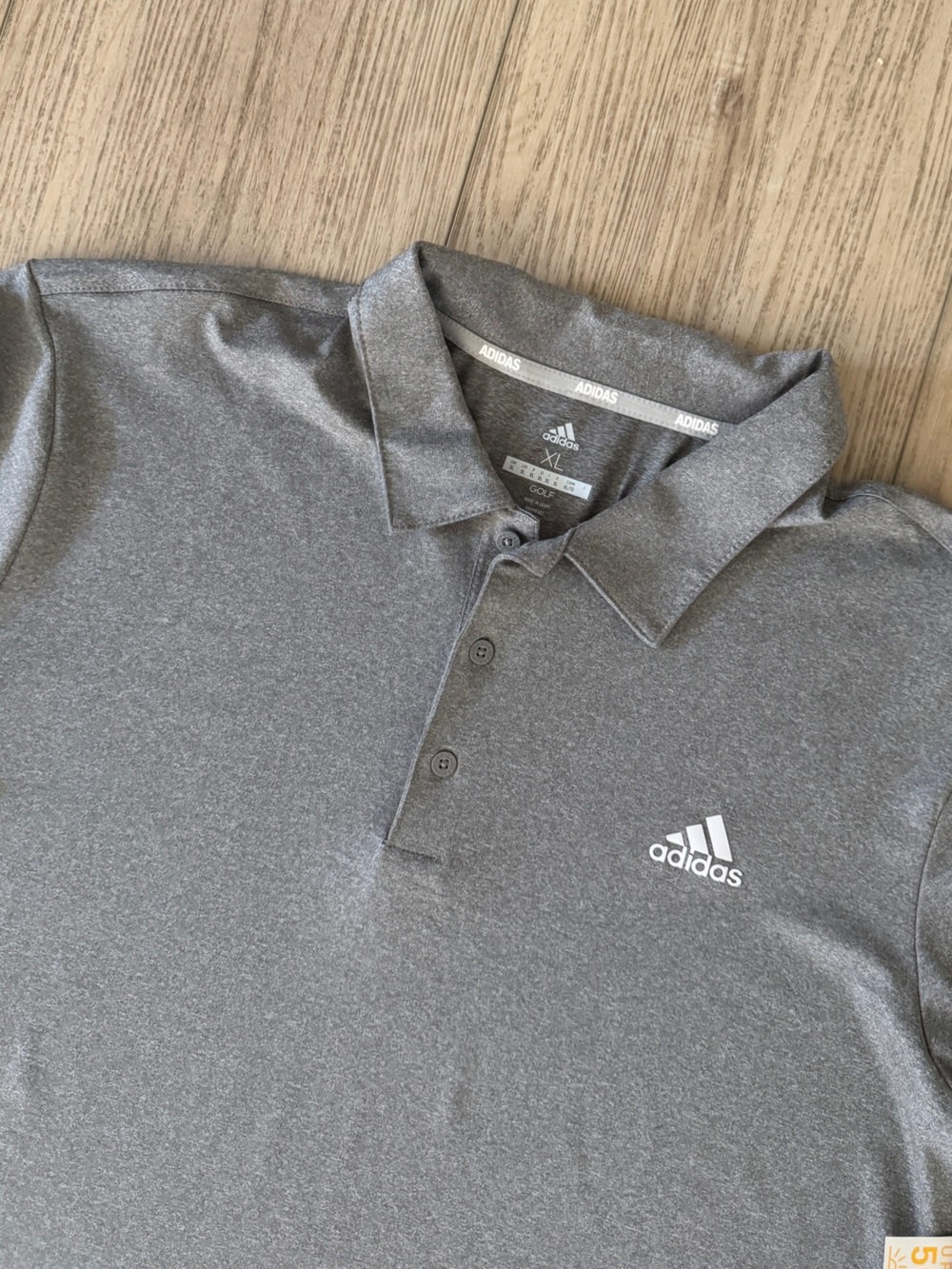 adidas Men’s Heather Gray Polo Shirt with Logo